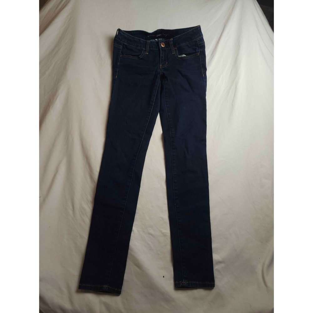 American Eagle Jeggings Womens Size 2 Blue Dark Wash Denim Classic Americana Y2K